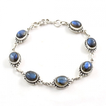 Handmade labradorite silver bracelet for girls 